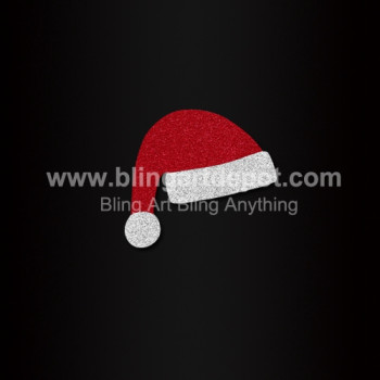 Christmas Hat Iron On Transfers Glitter Vinyl